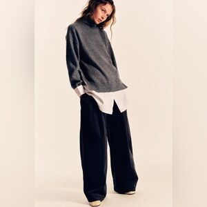 Sold NWT Zara ZW COLLECTION WIDE LEG CORDUROY PLEATED PANTS